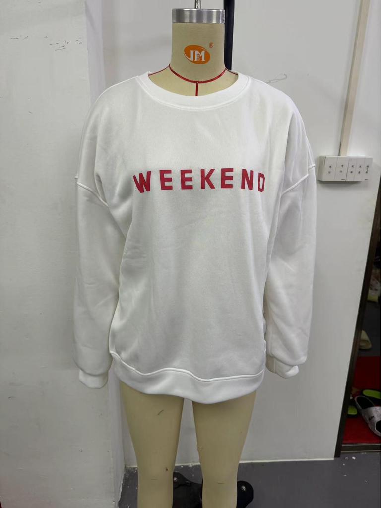 European & American Women's Casual Printed Thick Long Sleeve Sweatshirt (2024 Collection)