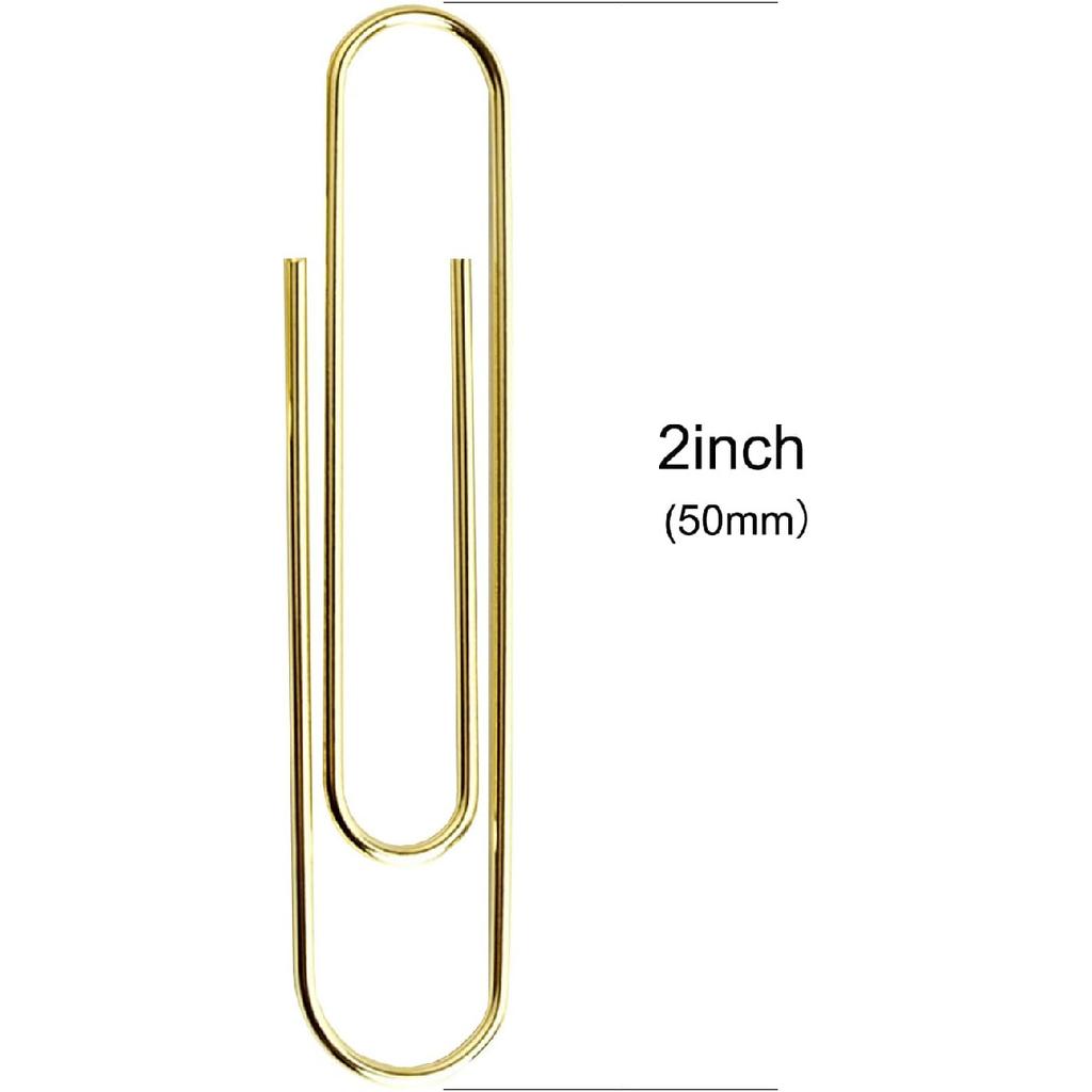 Generic Gold Paper Clips, 100 Count Large Size, 2 Inch Jumbo Paperclips, School and Office Supplies, ZANE5242114