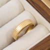 Adjustable Textured Gold Ring with Striped Design