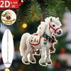 Party 2D Flat Christmas Hanging Pendant Ebony Horse Majesty Acrylic Horse Pendant Xmas Tree Hanging Ornament Navidad Decor