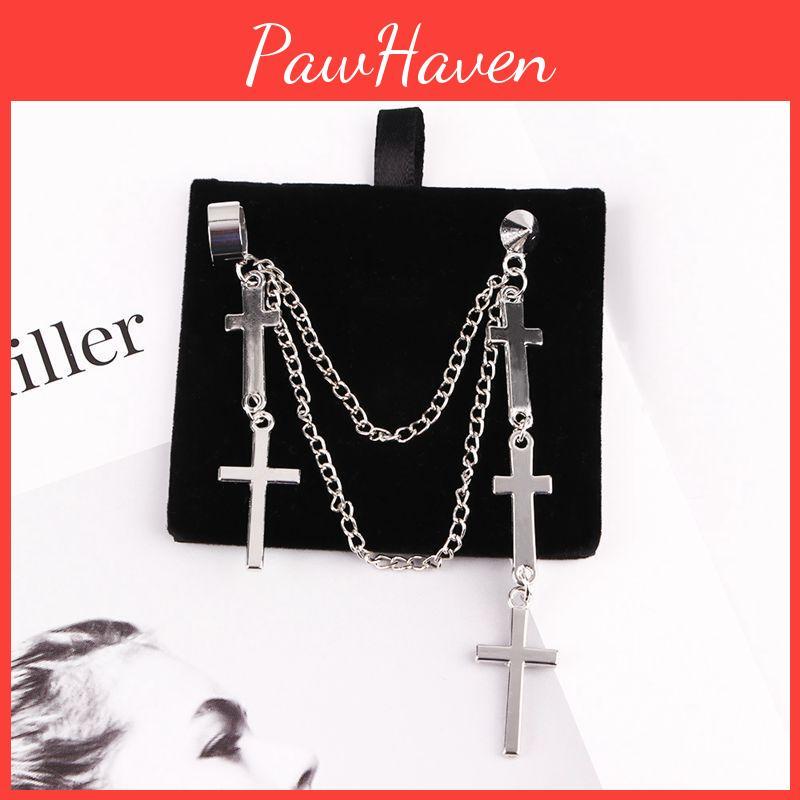 Punk Cross Drop Earrings With Alloy Metal For Womens Fashion Accessories