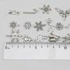 (50 Pcs/pack) Mixed Silver Alloy Pendant Christmas Snowflake Elk Decoration Handmade Gift Label Pendant Jewelry Making DIY