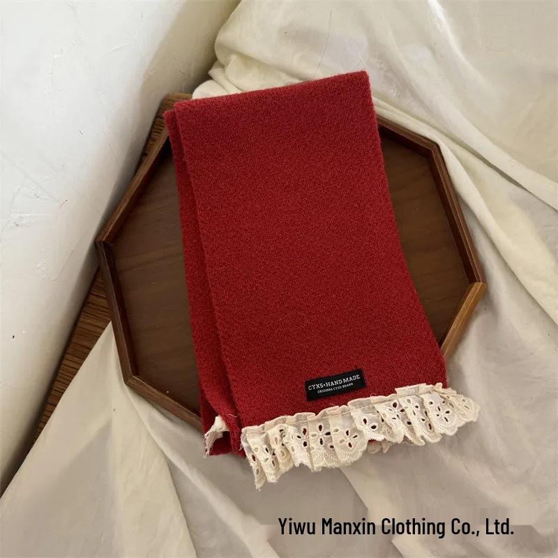 Red Series Children's Winter Scarf: Festive Knitted Neck Warmer for Boys & Girls