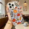 Autumn Pattern Pumpkins Leaves Hard Phone Case for Iphone 16 15 14 13 12 11Pro Max Mini Shockproof Anti-Scratch Protective Cover