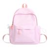 Color Simple Solid Student Backpack With Inner Compartments For Daily Commute