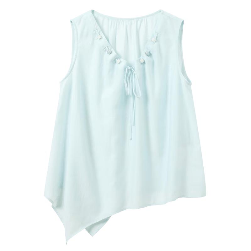 Sancai New Chinese Style Acetate Sleeveless Blouse M