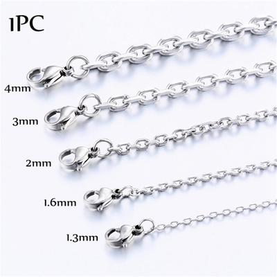 3mm/4mm Punk Gotik Serin Gümüş Renk Gerdanlık Metal Yaka Link Zinciri Paslanmaz Çelik Kolye