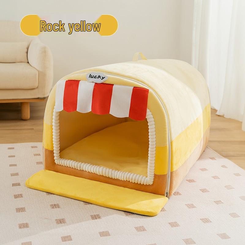 Four Seasons Washable Dog & Cat Bed: Removable, Warm Sofa Cushion for Dogs & Cats of All Sizes