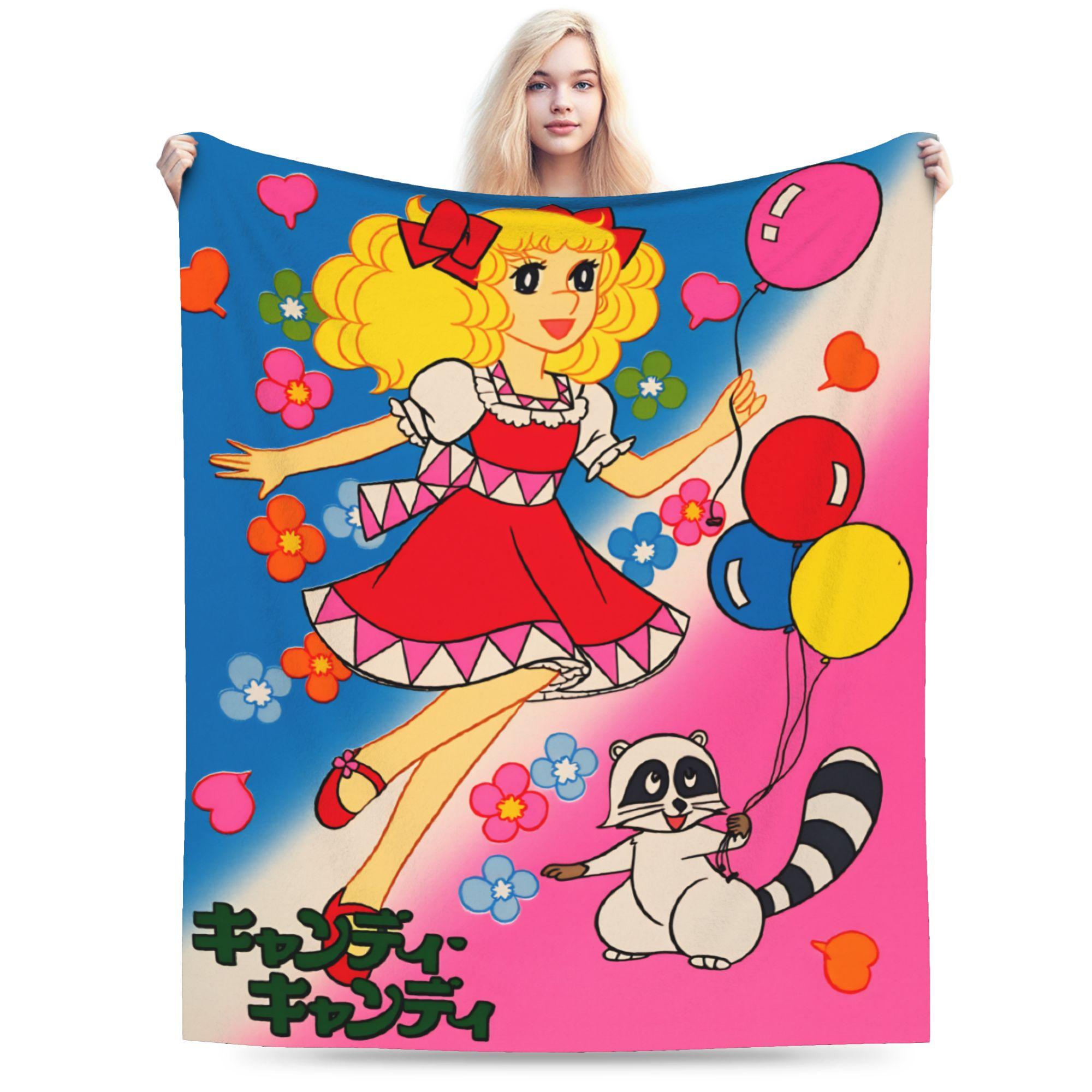 

Anime Candy Candy Blanket Soft Print Plush Throw Blanket For Girls Boys Couch Chair Sofa Bed Flannel Bedspread Bed Cover 30x40in