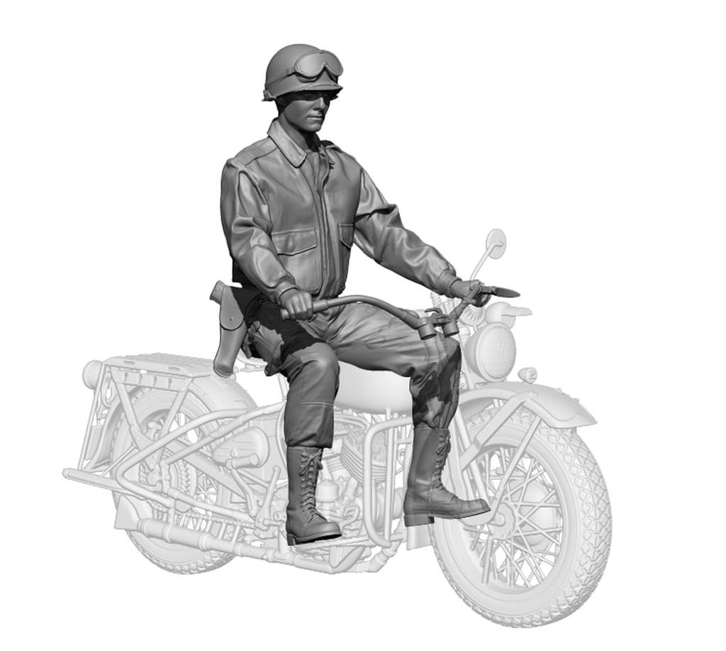 H3 Model 1/24 WWII US Airborne Division American Rider (Figure Only) 3D Printer Kit HS24110 (Human)