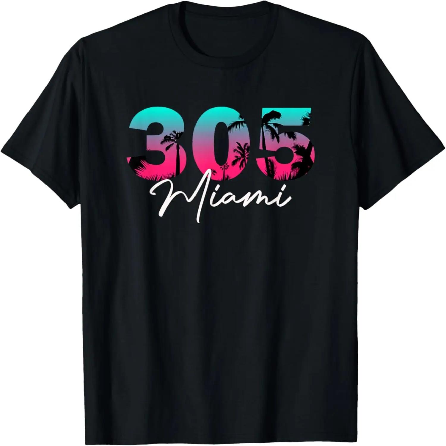 Retro Miami 305 Flamingo Colors T-Shirt XXXXL