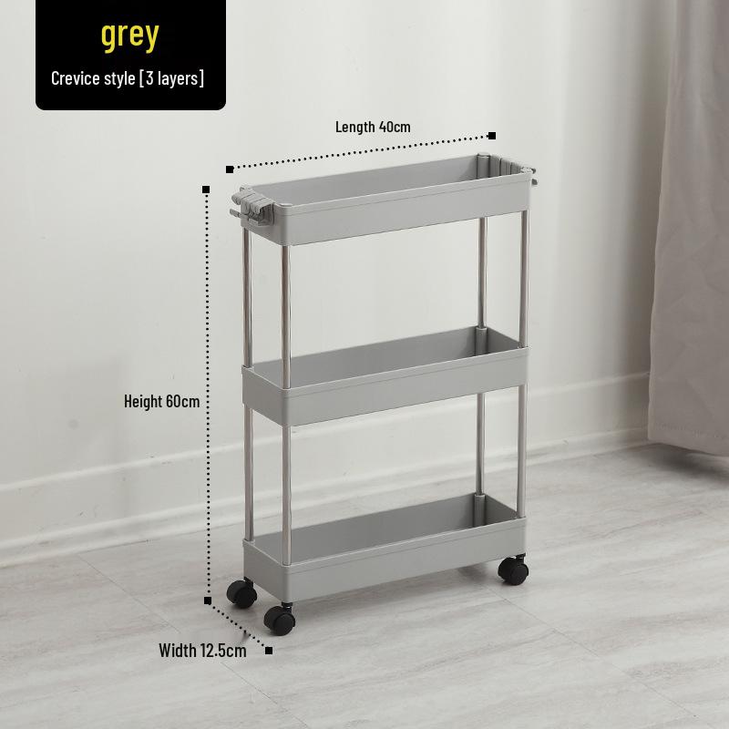Bathroom & Kitchen Multi-layer Floor-standing Storage Trolley Shelf