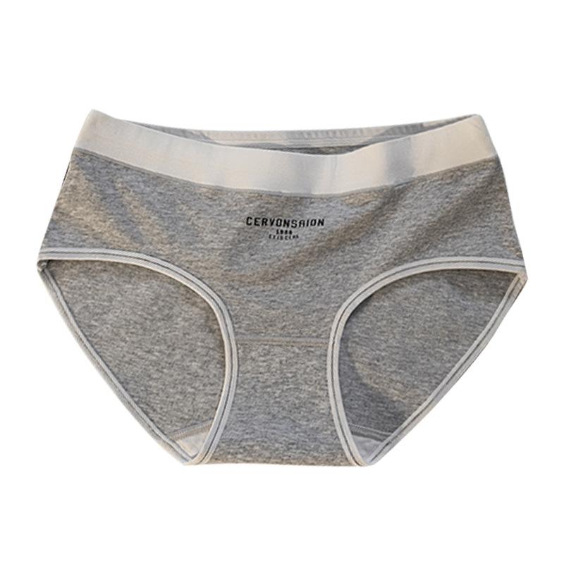 Women's Spring and Autumn Simple Mid Waist 10A Antibacterial Cotton Breathable Sports Style Panties
