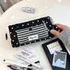 Korean Style Star Striped Print Pencil Case Multi-Layer Large Capacity Pen Bag Stationery Pouch Students