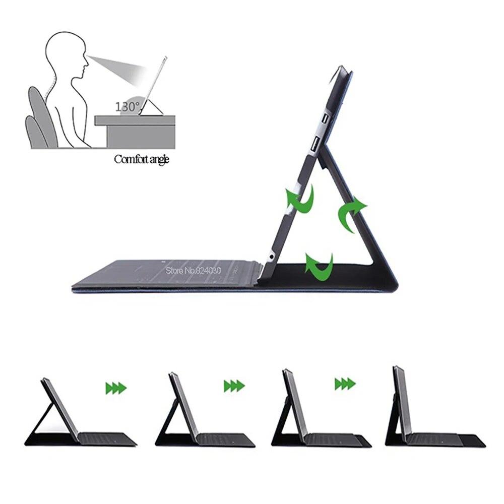 Couro do plutônio caso do portátil para microsoft surface pro 8 capa tablet suporte dobrável para superfície pro go 2 3 x pro 4 5 6 7 manga