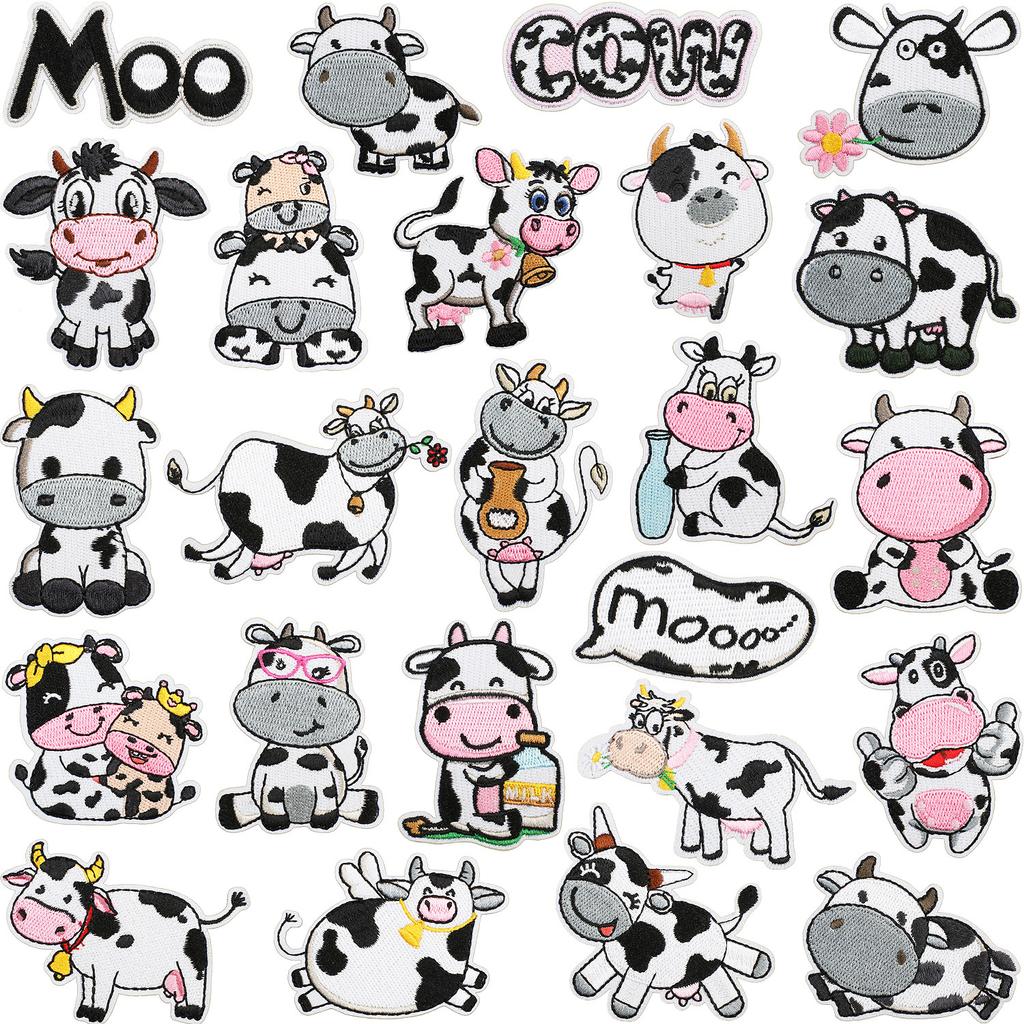 Human Second Mother Cow Embroidery Cloth Sticker Energy Origin Cow Patch Sticker Computer Embroidery Chapter Boy Clothing