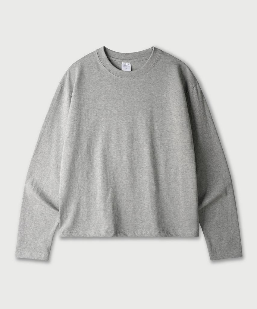 JEMUT Boy Crop Long Sleeve T-Shirt Gray Kjlt2672