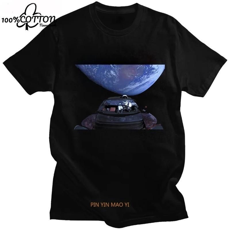 Outer  SPACE X  T-Shirt  Earth, Cool Summer  Short-sleev  T Shirt for Men Kawaii Clothes Y2k Tops  Streetwear
