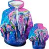 Personalizovaná Móda Zvířecí Olejomalba Slon 3D Tištěné Pánské Zimní Ležérní Mikiny Harajuku Zábavná Mikina Unisex Topy