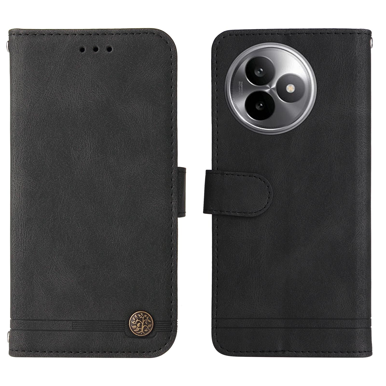 

For Xiaomi Redmi K80 Ultra 5G Leather Wallet Cases Skin Touch Phone Cover Stand with Strap Black