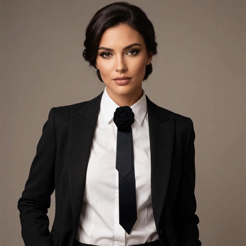 Solid Color Collar Flower British Style Gentleman's Bow Tie Fashion Rose Flower Bowtie Women
