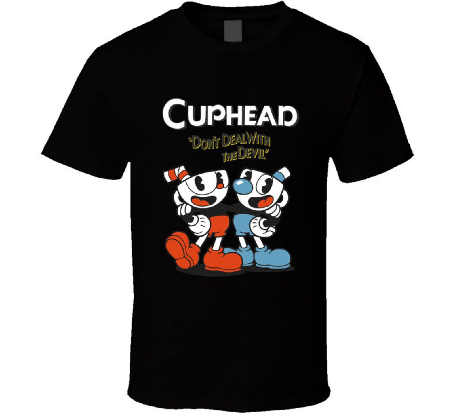 New Cuphead Bros Black Tshirt Size S- 2XL M