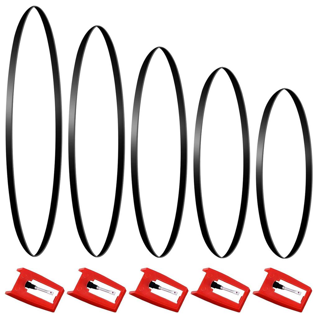 Record Player Belts Rubber Turntable Belts Essential Diamond Styluses Needle Record Player Needle for Record Players