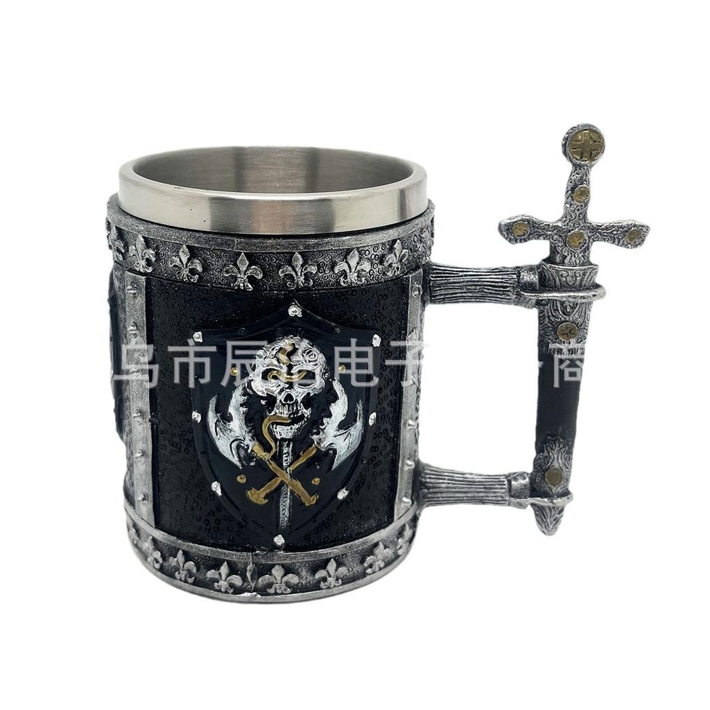 Medieval Skull Stainless Steel Mug Creative Styling Wine Set Commemorative Gifts Bar Personalized American Beer Mug