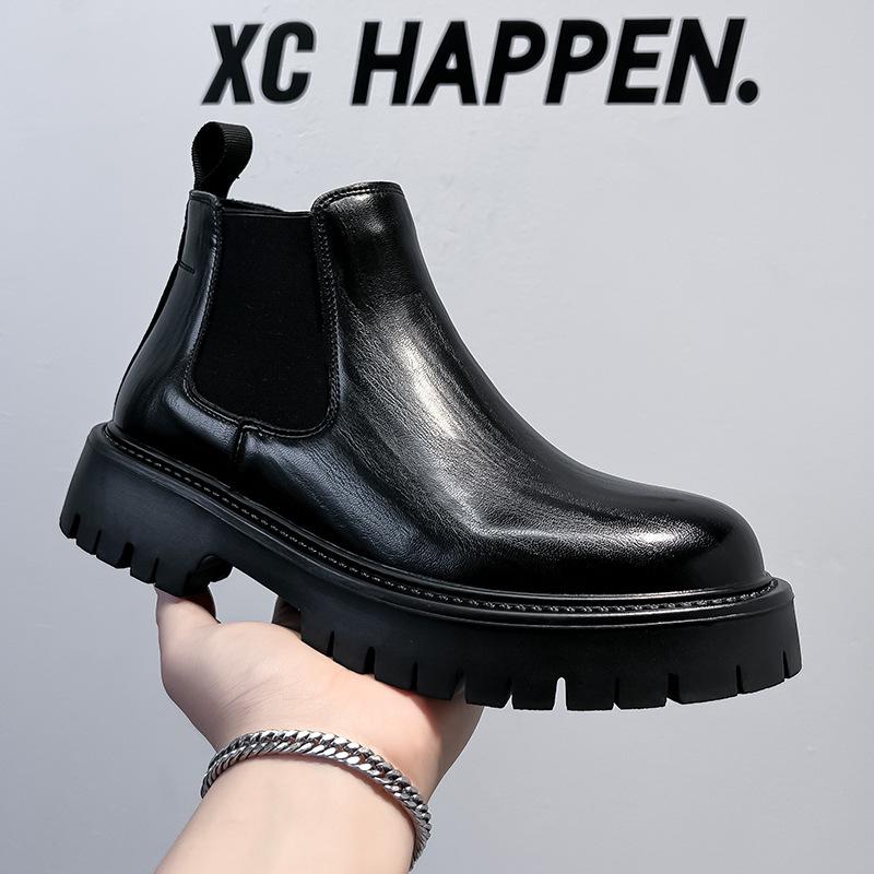 

Ботинки Martin мужские зимние британские мужские ботинки Chelsea флисовые высокие кожаные ботинки модные универсальные ботинки 2113-A 38 чёрный