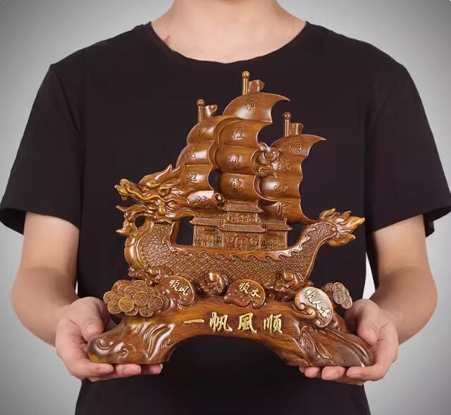 Home Decor  Accessories Smooth Sailing Dragon Boat Sailboat Attracting Wealth Feng Shui Ornaments Store Company Opening Gifts