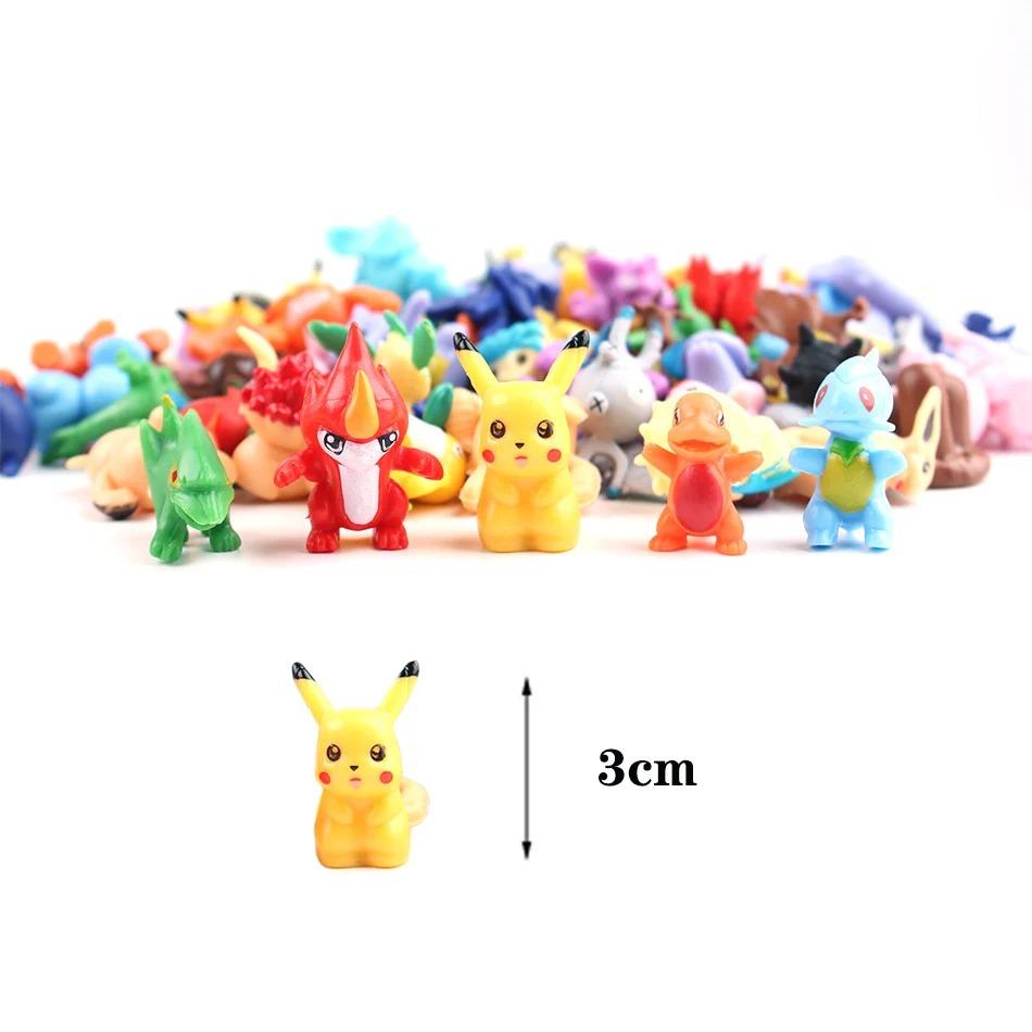 144PCS Pokemon Figure Toys, Blind Box Anime Pikachu Action Figure Model, Ornament Decoration, Collectible Toys, Christmas Gifts