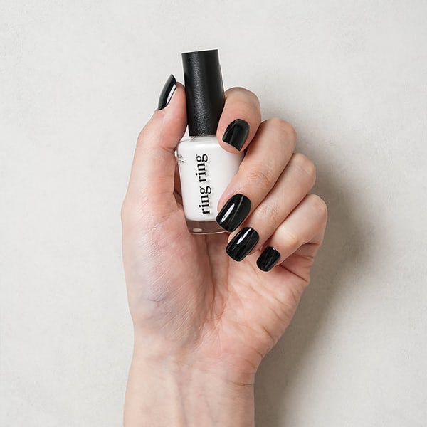 Solid Nail Tips 16 Pieces Deep Black