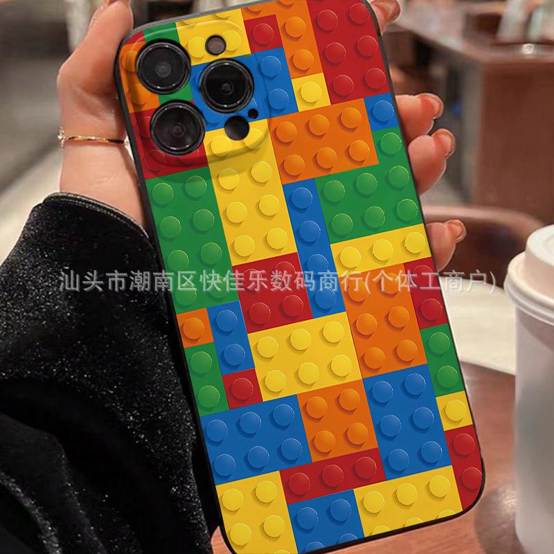 Fun Color Building Block for iPhone11/12/13/14/15/16/17 PROMAX Anti-drop Phone Case