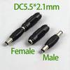 DC5.5*2.1 Mm Male To Male DC Power Plug Jack and Female To Female Socket Connector For CCTV Camcer Panel Mounting Adapter