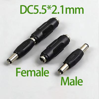 DC5.5*2.1 Mm Male To Male DC Power Plug Jack and Female To Female Socket Connector For CCTV Camcer Panel Mounting Adapter