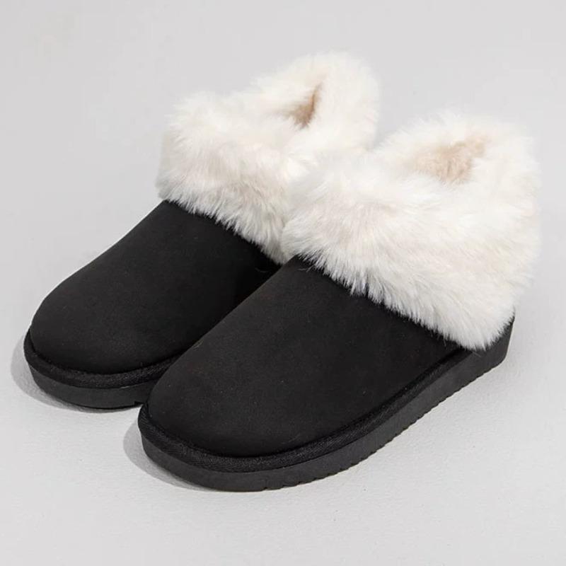 Fashion Fashion Heart Fluffy Fleece Trim Design Brand Ankle Boots Women High Quality Faux Suede Snow Boot Winter Cozy Warm Platform Boot