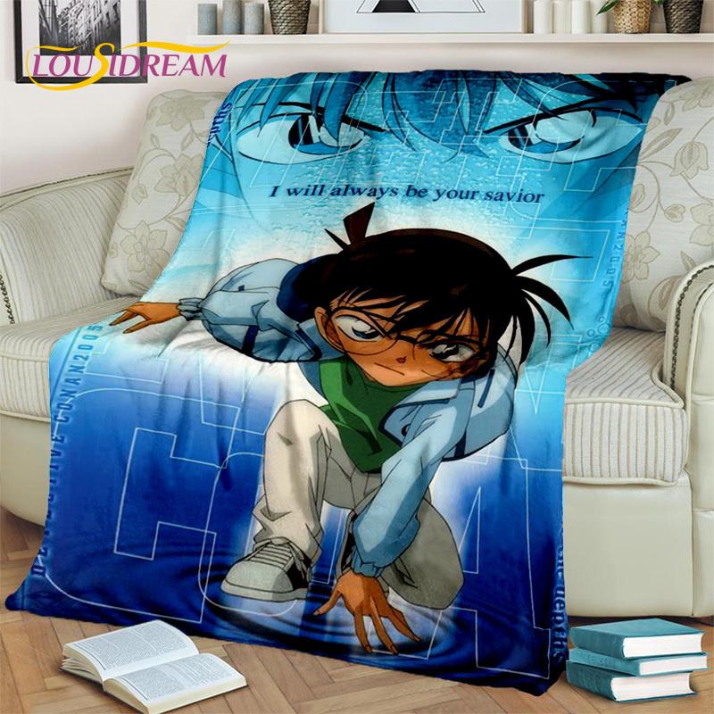 Kreskówka HD Detektyw Conan Anime Koc 3D, Miękki koc do rzucania na dom, sypialnię, łóżko, sofę, na piknik, w podróży, do biura, koc okrywowy dla dzieci