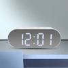 Digital Alarm Clock with LED Display Mirror Electronic Desk Clock USB Power and Battery Operated for Home and Travel