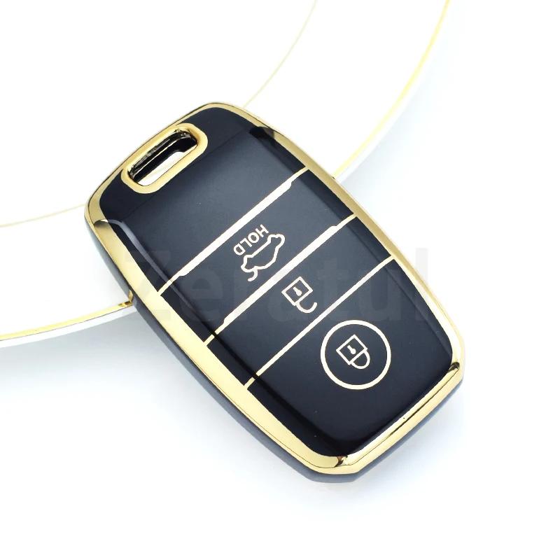 3 Button Tpu Car Remote Key Cover Case Holder Keychain For Kia Optima Sorento Niro Soul Shell Fob Key Ring Accessories