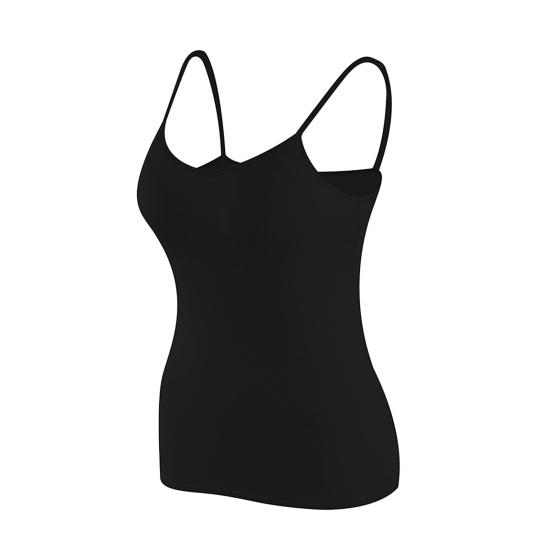 Women's Padded Cami Tank Tops Double Lined Spaghetti Strap Camisole Shirts with Built in Bra Slim Fitted Basic Summer Going Out Top