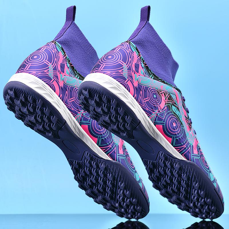 Fashion Mens Soccer Shoes TF/FG High Ankle Football Boots Kids Women Outdoor Non-slip Grass Multicolor Training Match Athletic Sneakers