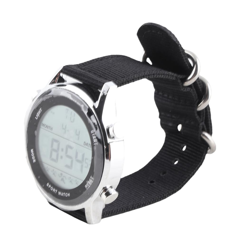 Men Digital Sports Watch Rainproof Alarm Countdown Dual Time Zone Nylon Strap Digital Watch with Stopwatch for Outdoor