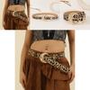 Retro Leopard Print Womens Belt With Gold Buckle For Casual Vintage Style