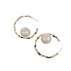 Electroplated Silver C-Shaped Faux Pearl Earrings - French Retro Light Luxury Studs for Women