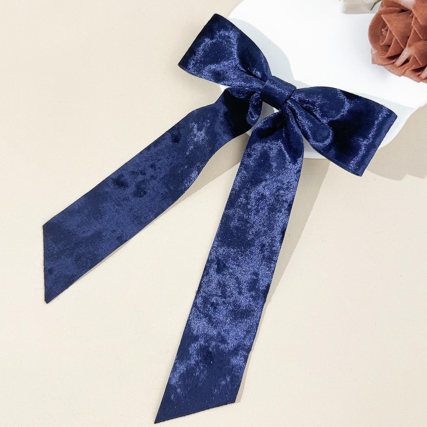 

2025 Retro Cute Ribbon Bow Hairpins Women Girls Gifts Hair Clips Pins Barrettes Accessories Hairclip Headdress Headwear Ornament about 13x21 cm Темно-синій