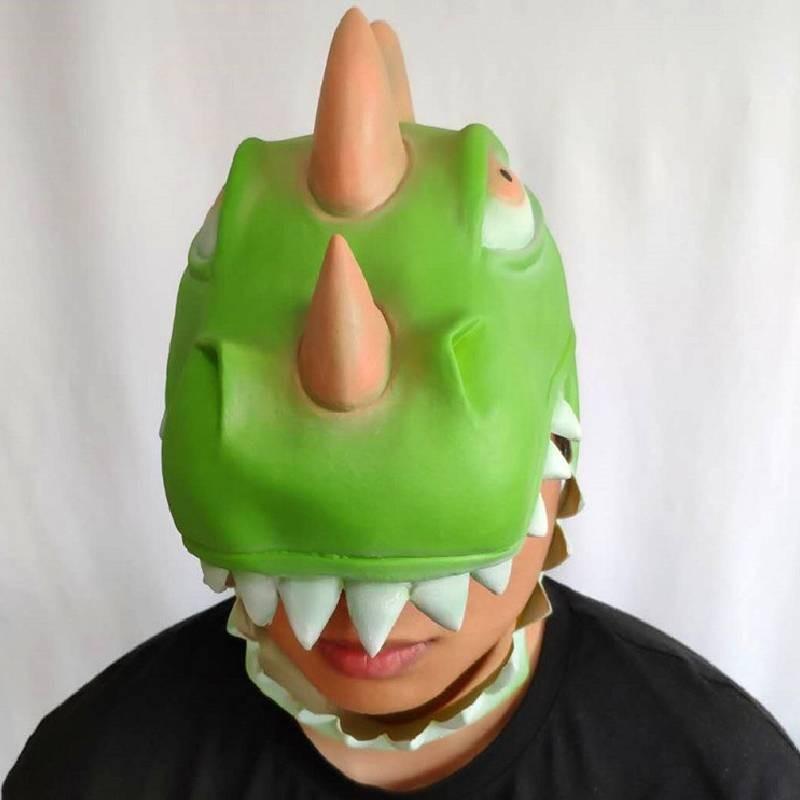 Green Latex Dinosaur Mask Halloween Costumes Props Themed Party Accessories