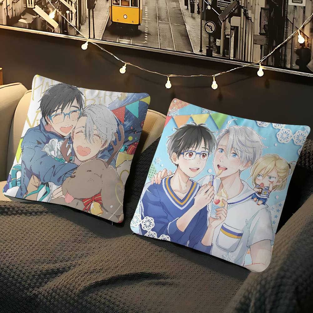 Anime Y-Yuri On Ice Cushion Cover 30x50 Polyester Sofa Cushions Decorative Throw Pillows Home Decoration Pillowcover