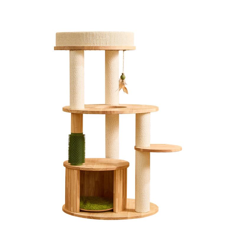 Cmisstree Multi-Layer Solid Wood Cat Tree & Condo