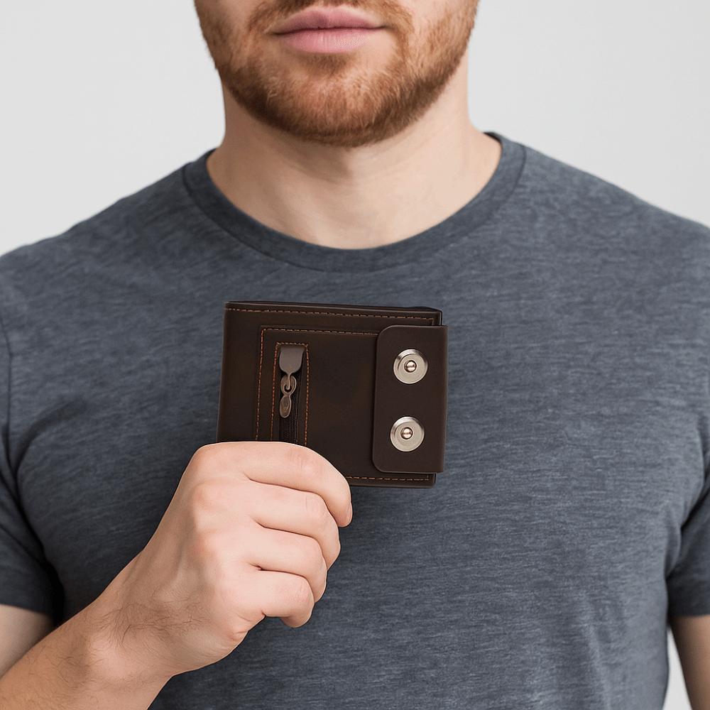 Magnetic Buckle Men's Wallet Anti-Theft Credit Card Holder Casual Short Card Bag  Daily Use