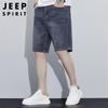 JEEP SPIRIT Men's Summer Casual Straight-Leg Denim Shorts